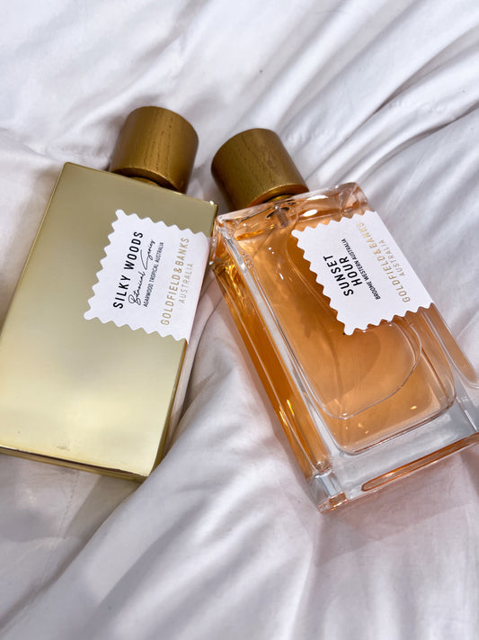 Silky Woods, Sunset Hour by Goldfield and Banks travel spray decant