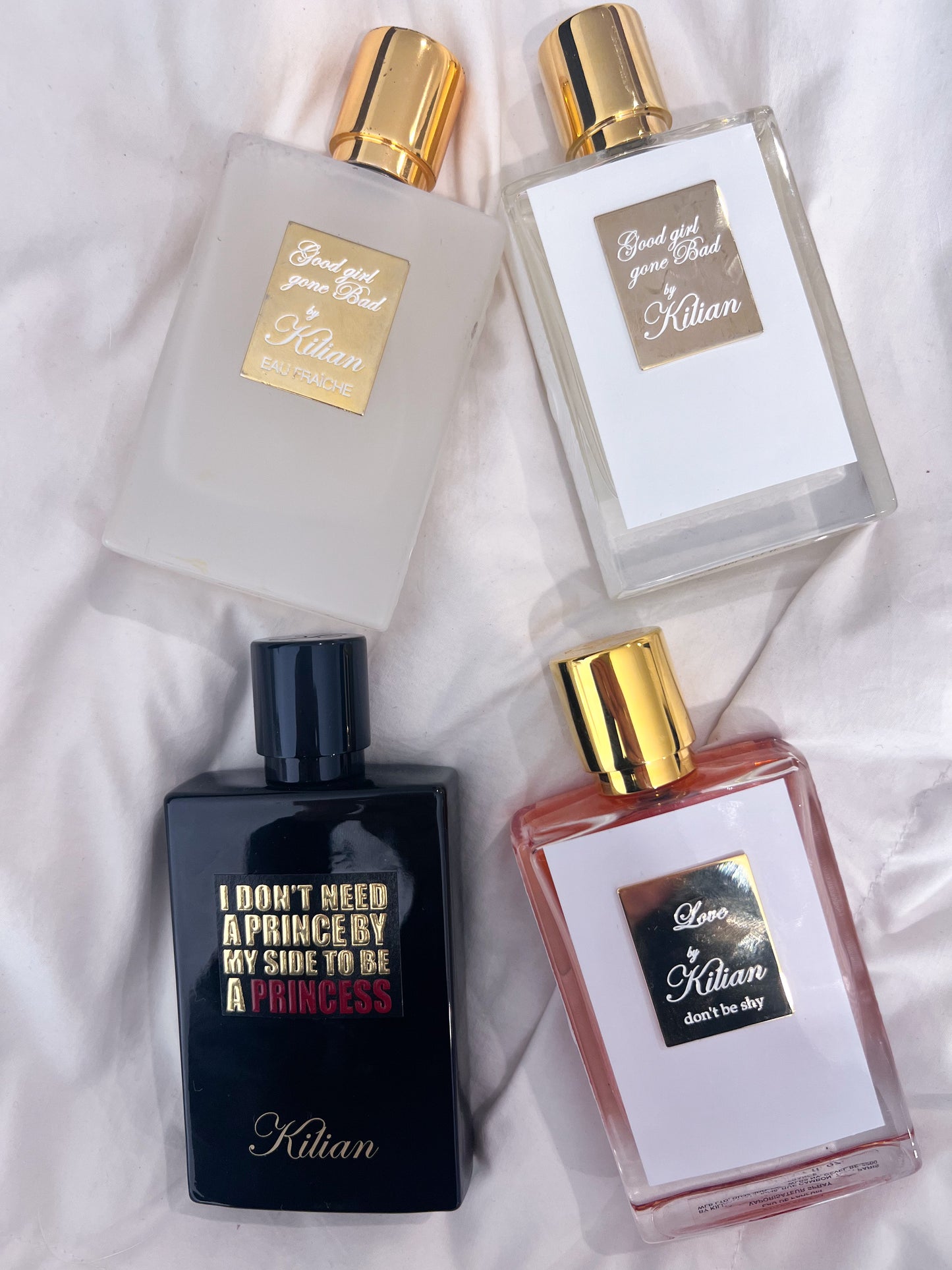 Kilian Love don't be shy, good girl gone bad, princess travel spray decant